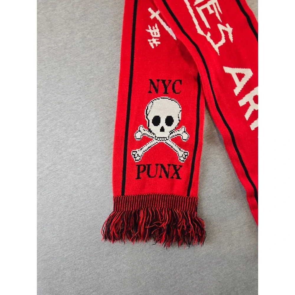 The Casualties Scarf Red Army NYC Punx Unisex OS Red Skull Punk‎ Rock Band Knit